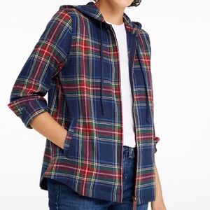 🥰 LLBean Scotch Plaid Flannel, Relaxed Fit Hoodie